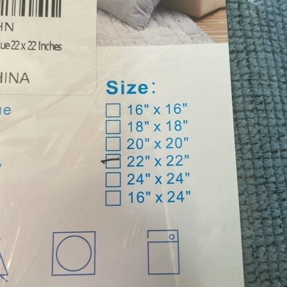 NWT 2-PK CADET BLUE PILLOW COVERS 22”x22” - Picture 2 of 3